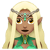 🧝🏽‍♀️ woman elf: medium skin tone display on Apple